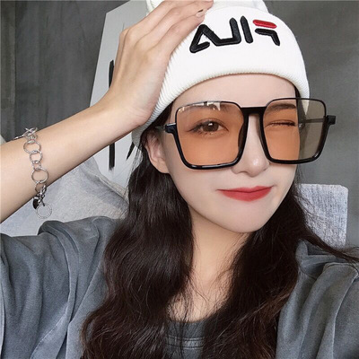 fashion Retro Sunglasses Red Book Metal square Sunglasses Blue light Plain glasses