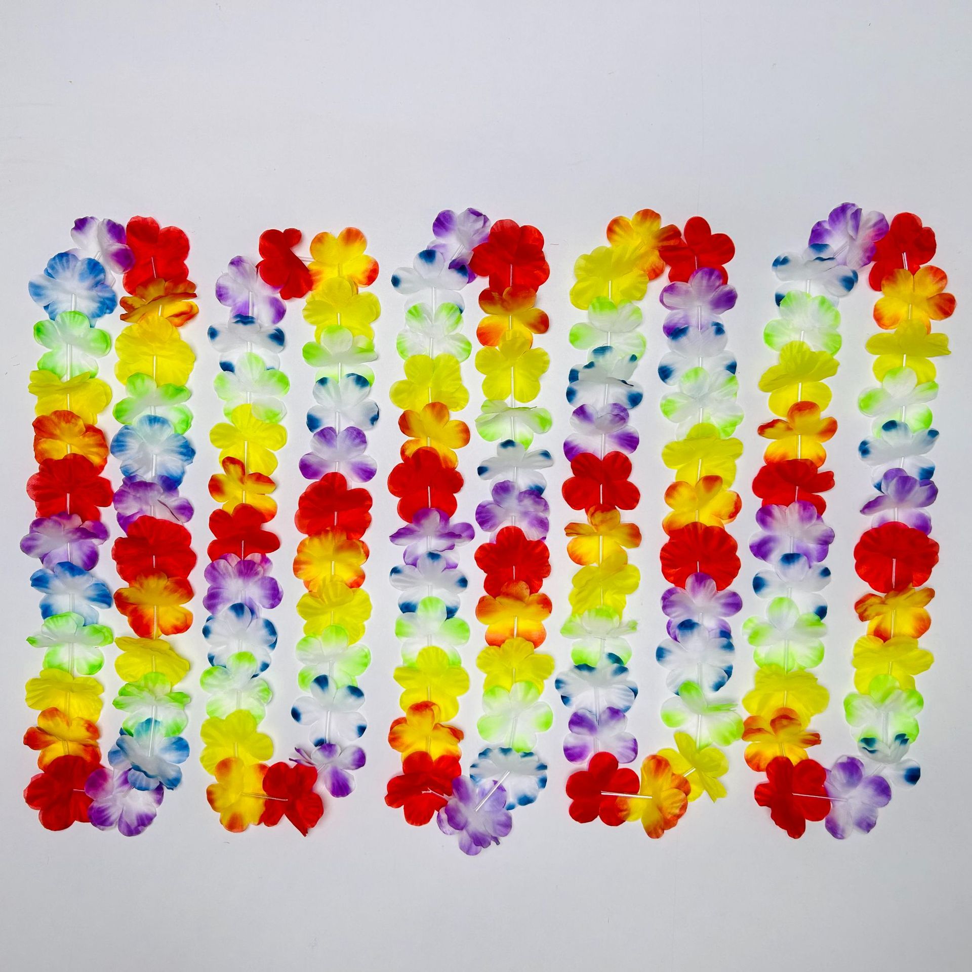 24 pares de coronas de color borde de cepillo perímetro de 96 cm pétalos de diámetro 6.5 cm para llevar el cuello de la fiesta