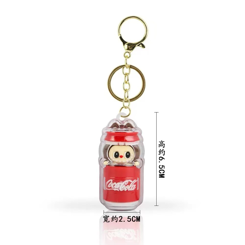 Labubu shell keychain-coke can