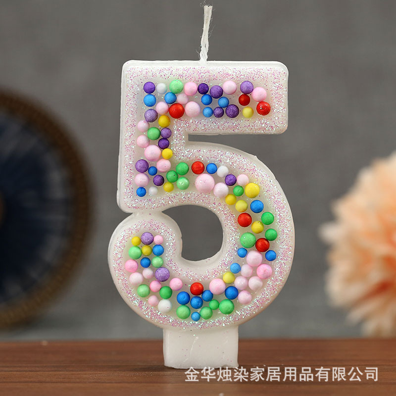カラフルなボール誕生日キャンドルパーティーパーティーアマゾンホットセールクリエイティブデジタルキャンドルケーキデコレーションギフト|undefined