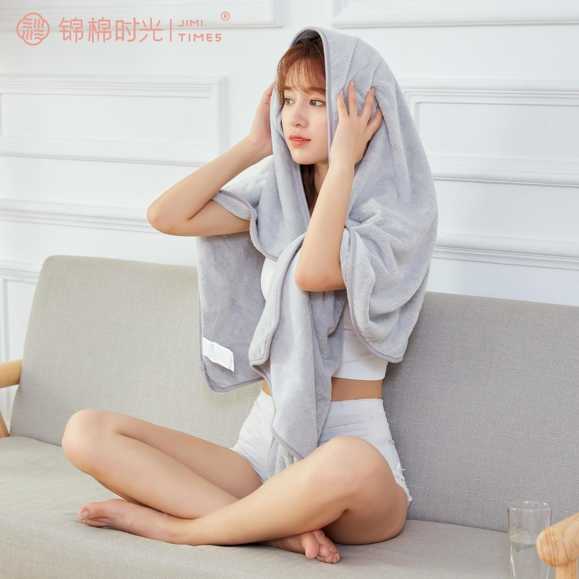 (Towel + bath towel) set towel-light gray