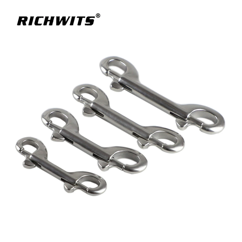 Zhibo металлический RICHWITS нержавеющая сталь 316 двуглавый крюк быстросъемная пружинная Пряжка для дайвинга B-Образный Пружинный крюк