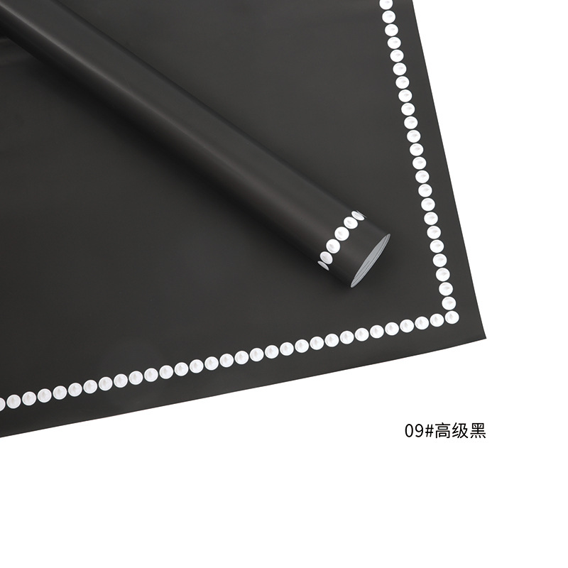 Huaxi fábrica de perlas de palma al por mayor de papel elegante puntos alrededor del borde impermeable perla envoltura material de embalaje de flores de papel