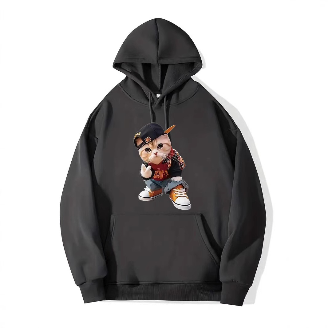 Nuevo suéter animado con sudadera con capucha cálida y cómoda con estampado para hombres y mujeres