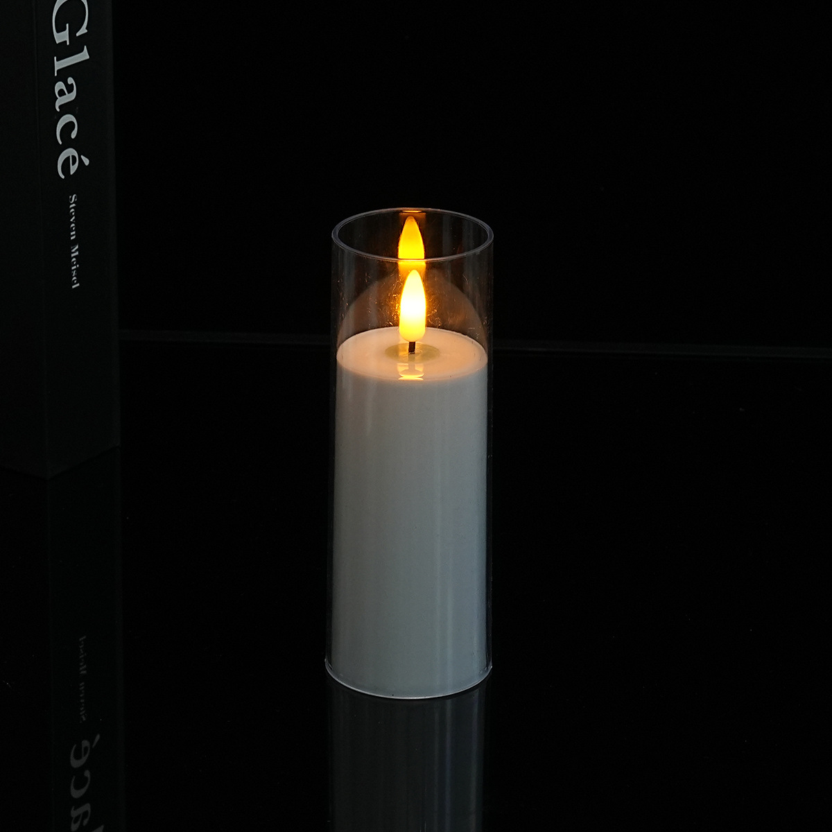 LED vela electrónica simulación plástico sin humo taza cera blanca Navidad cumpleaños boda atmósfera diseño lámpara de la vela