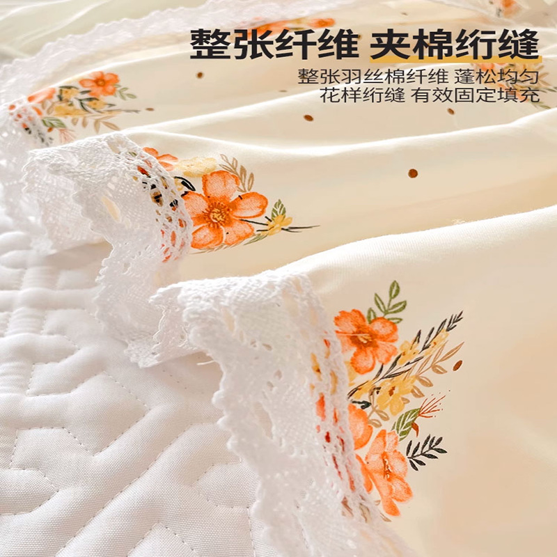 2025 nuevo estilo falda de cama de algodón funda de cama de algodón de una sola pieza sombrero de cama con falda cubierta de delantal de cama universal de cuatro estaciones