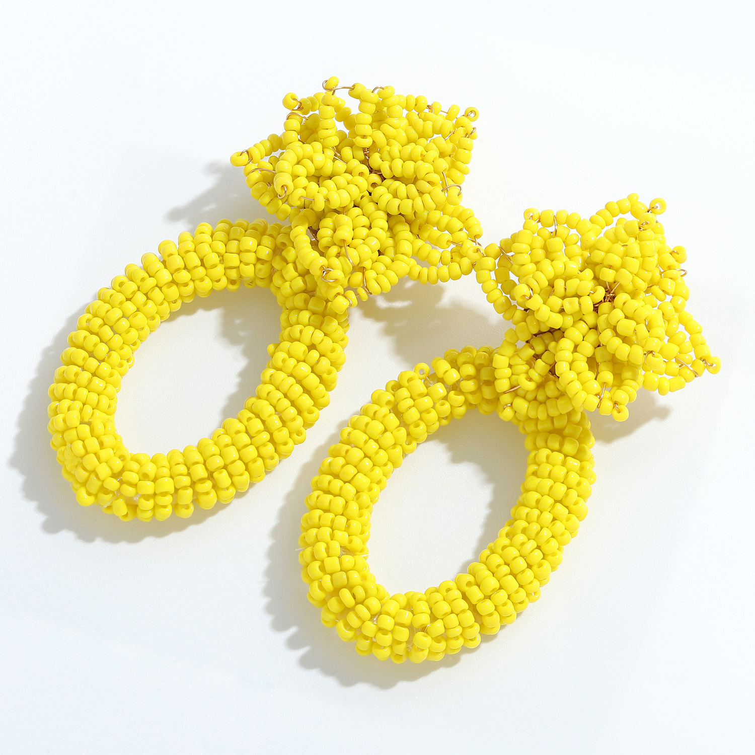 Wholesale Retro Geometric Beads Hand-woven Earrings display picture 13