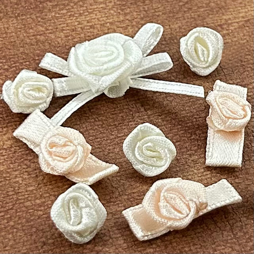 批发内衣服装辅料丝带蝴蝶结 玫瑰花装饰丝带花仔 手打结蝴蝶结