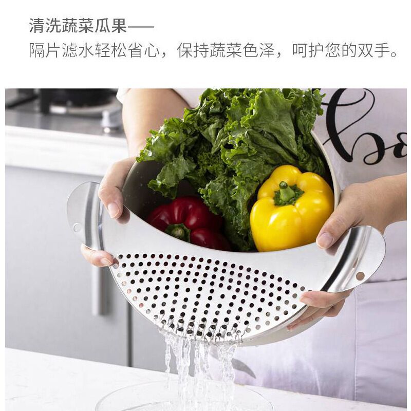 Stainless steel water separator drainer slag plate moon-shaped water filter fruit and vegetable water filter kitchen gadget