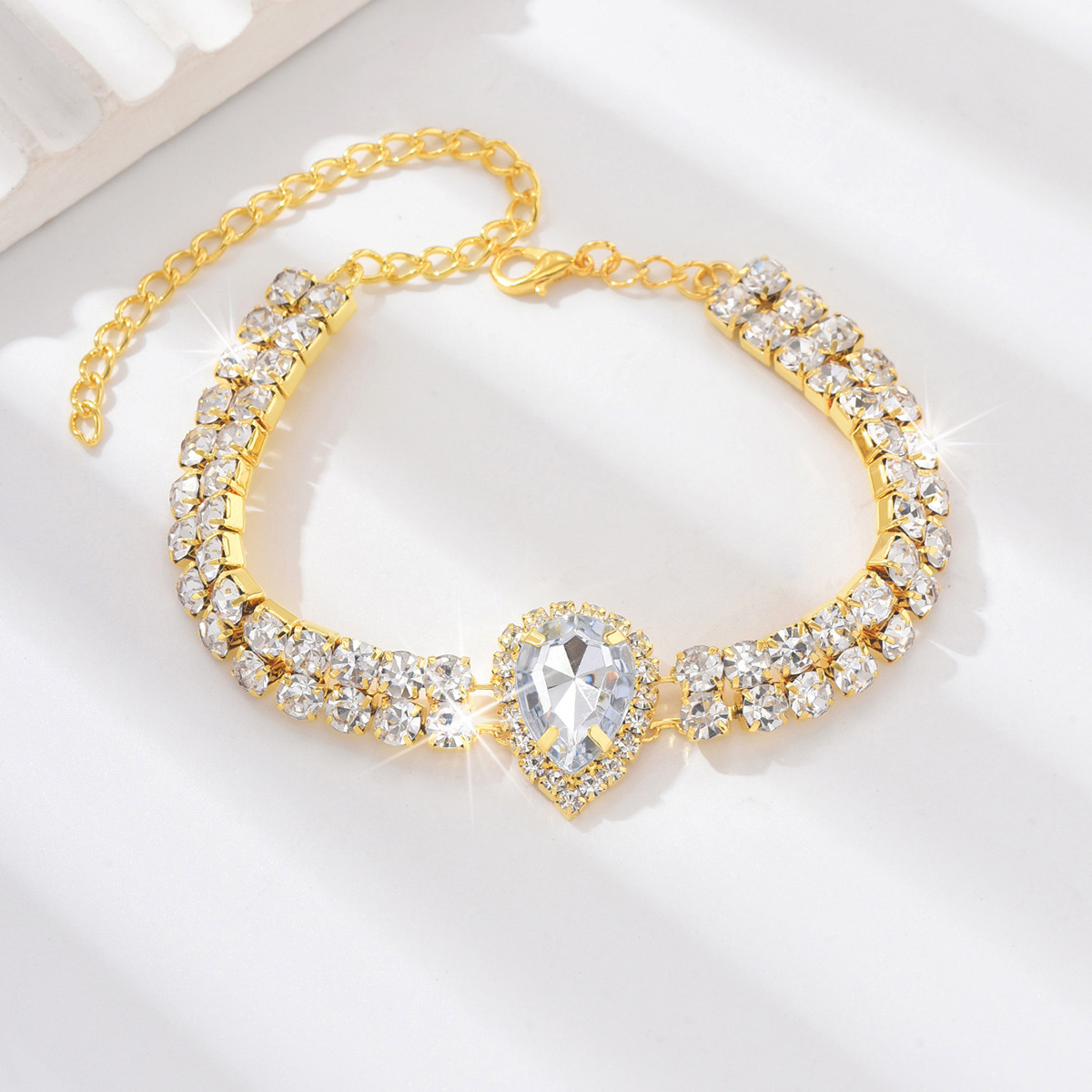 AliExpress transfronterizo goteo de agua doble tobilla sexy estilo exótico de alto nivel de diamantes de diamante de tobilla joyería para mujeres image 4