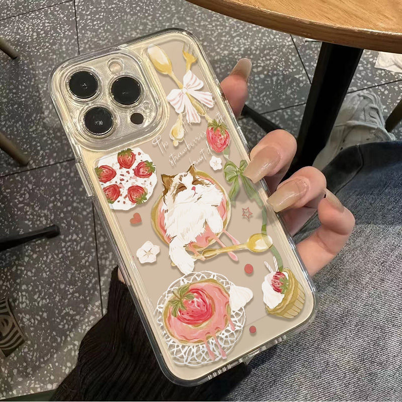 Tableware cat for Apple 15/14/13promax fine hole space shell 16 16pro cross-border foreign trade 78 Tableware cat for Apple 15/14/13promax fine hole space shell 16 16pro cross-border foreign trade 78