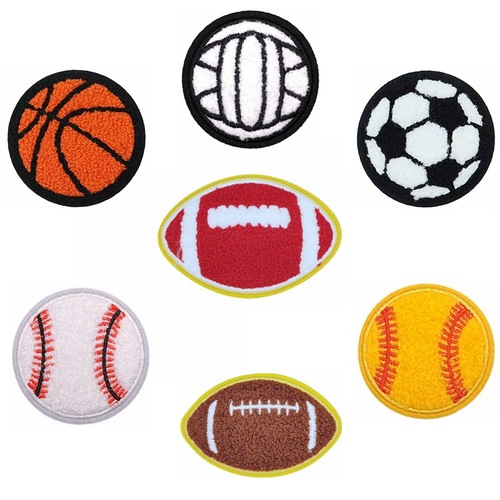 Lianxing new football basketball baseball chenille wool cloth embroidery cloth patch computer embroidery logo clothing patch