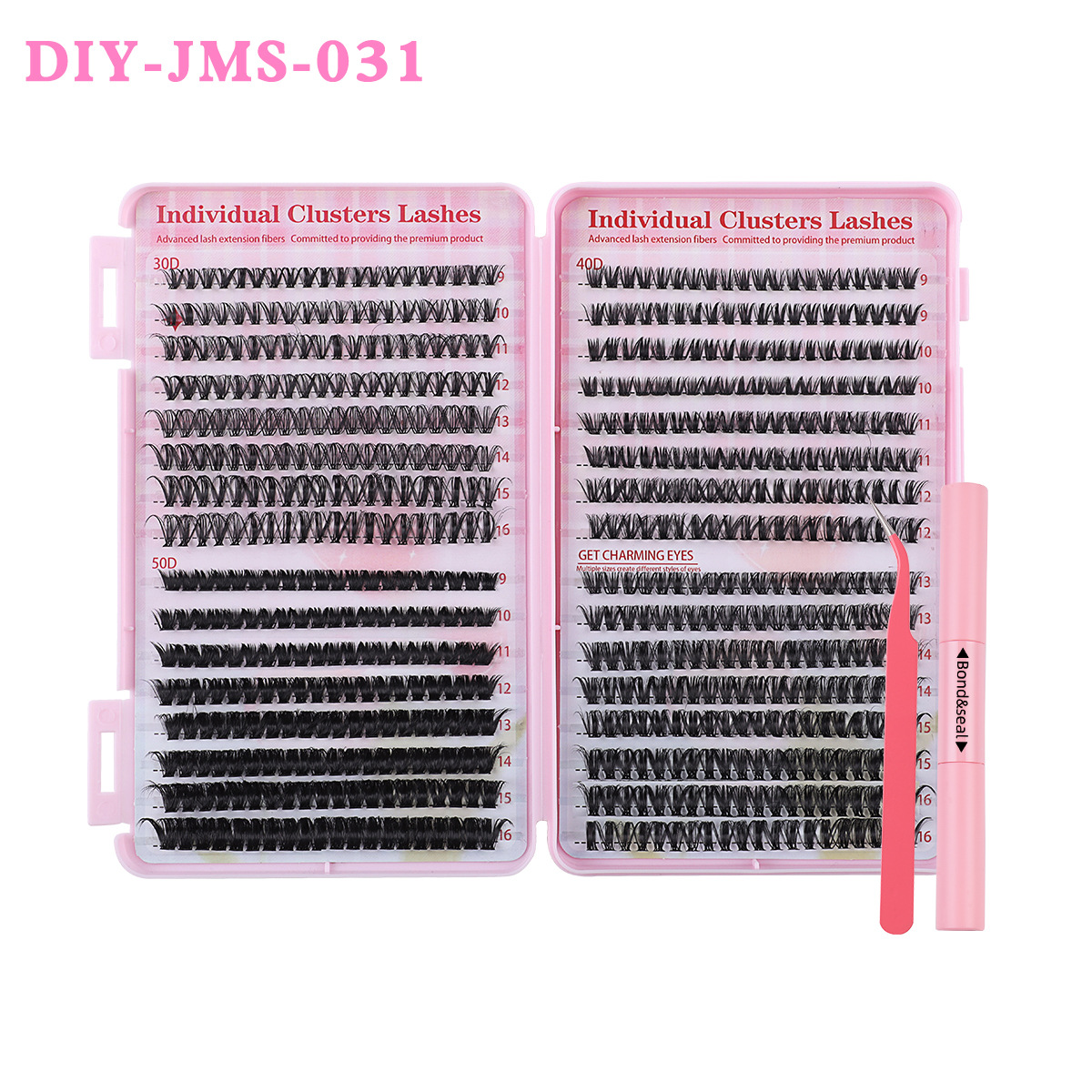 Estilo explosivo transfronterizo 640 racimos de bricolaje de un solo racimo de pelo de flor 9-16mm conjunto de extensión de pestañas postizas segmentadas curvas D gruesas naturales