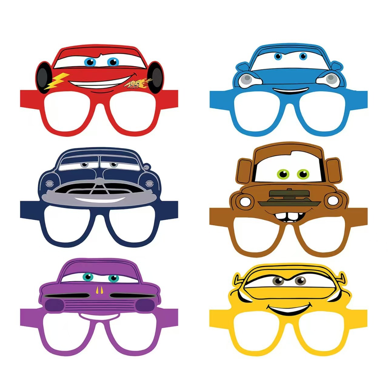 Cars Glasses Birthday Party Paper Glasses Mask Photo Props Children's Party Decoration Supplies Air