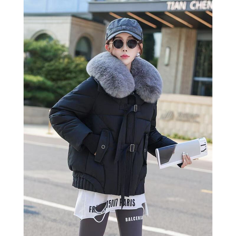 Winter Coat with Large Fur Collar, Short and Loose-Fitting Cotton Jacket for Women, New Stylish Cotton-Padded Outerwear for Autumn and Winter This Year Winter Coat with Large Fur Collar, Short and Loose-Fitting Cotton Jacket for Women, New Stylish Cotton-Padded Outerwear for Autumn and Winter This Year