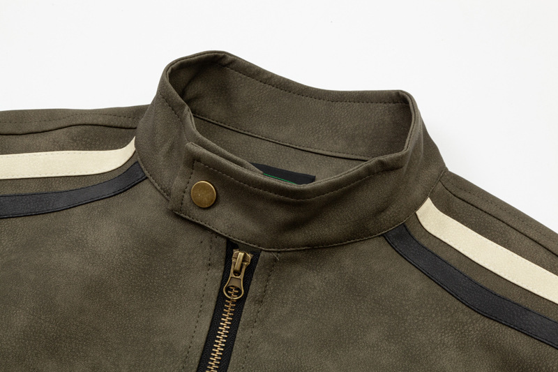 Men's Clothing Autumn New Street Washable Retro Style Loose Jacket Men's Brand Color-matching Casual Leather Jacket_viptrois.com