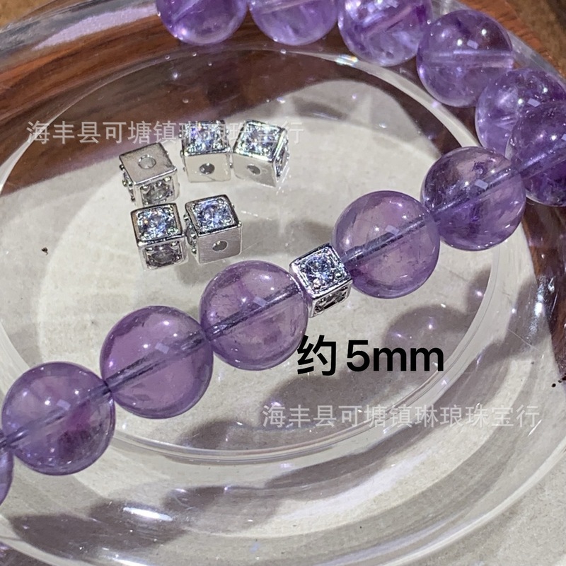 【锆石款】镀银微镶diy配件水晶珍珠手串项链条隔珠跑环提溜通孔|undefined