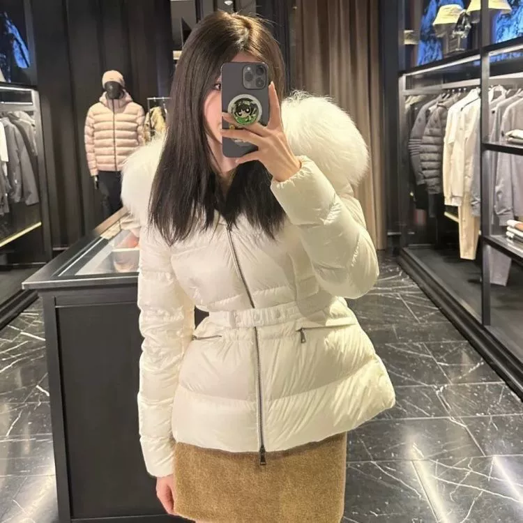 Down jacket, velvet fitted brace, duck down, increased thickness, slim fit