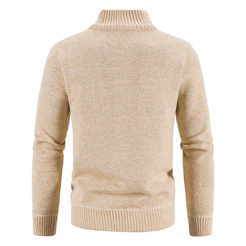 Cardigan tricoté pour hommes, veste à col montant en peluche, à la mode, pull ample, nouvelle collection automne et hiver_voghion.com