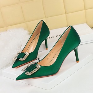 3265-AK6 European and American Style Fashion Banquet Women's Shoes Thin Heel High Heel Shallow Mouth Sharp Water Di