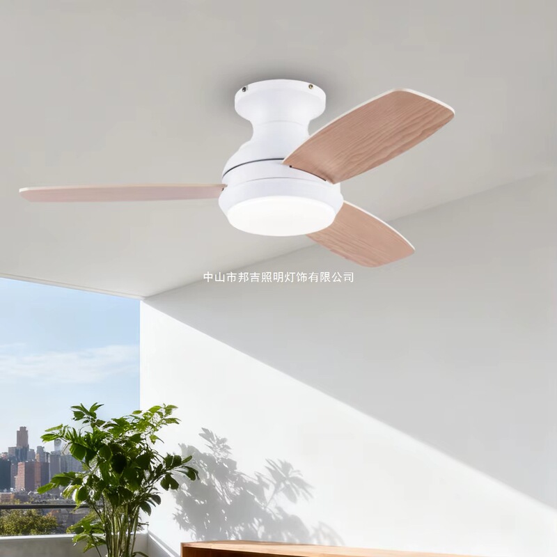 High Airflow Flush Mount Ceiling Fan with Led Light Dc Motor Silent Dc Motor and Remote Control