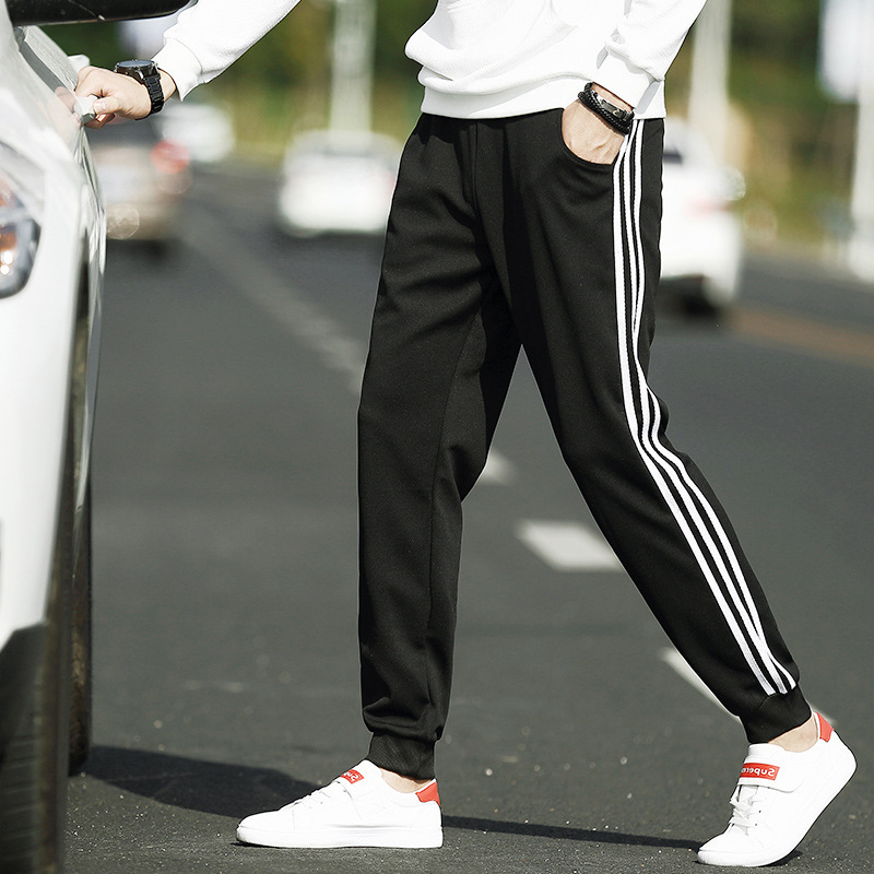 Free Shipping Pants Men's Three-Bar Leggings Men's Jogging Casual Pants Men's Sports Pants Cross-Border Nine Points