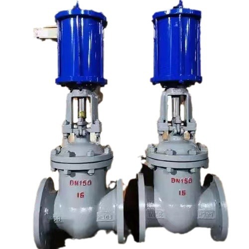 Z641H-64C 大口径铸钢气动法兰闸阀 高温双作用开关活塞式切断闸