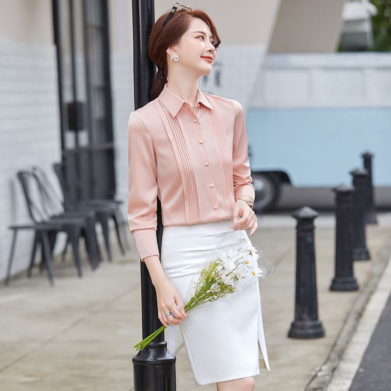 白色衬衣女秋季职业装空姐制服空乘礼仪高铁乘务员前台接待工作服