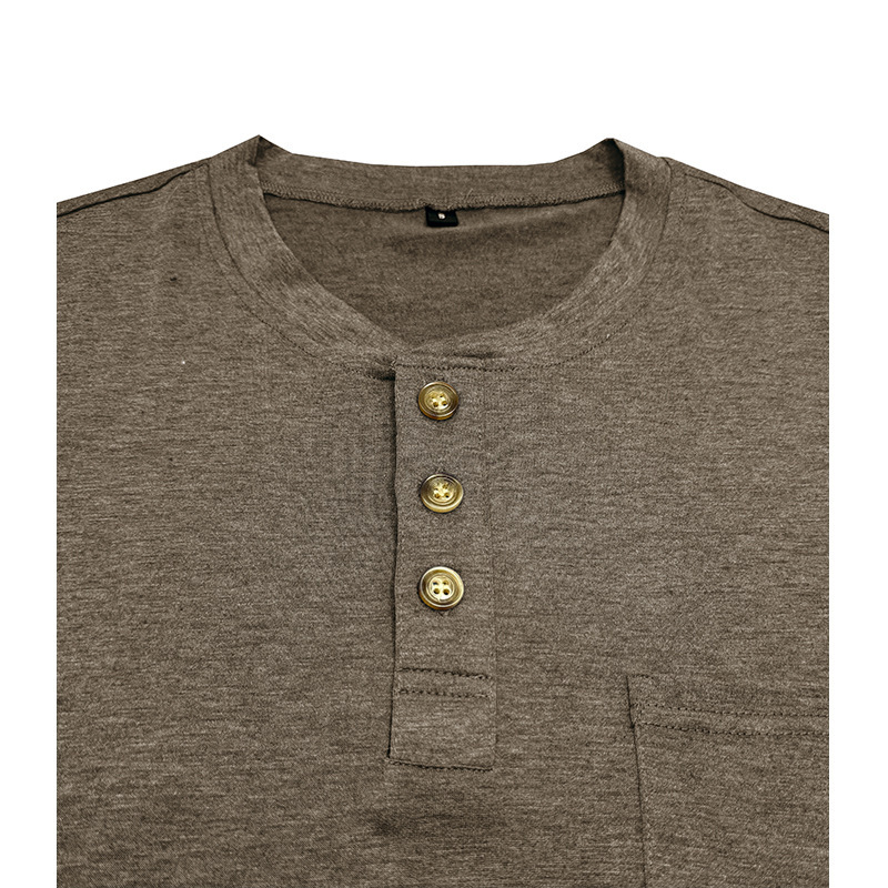T-shirt henley uomo maniche corte top casual estivo girocollo_voghion.com