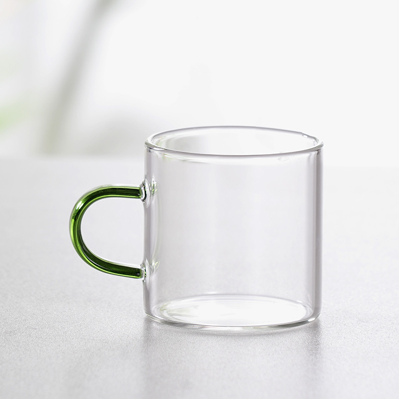 Fábrica de espesar alto borosilicato resistente al calor vidrio para el hogar taza de té de seis colores taza de té
