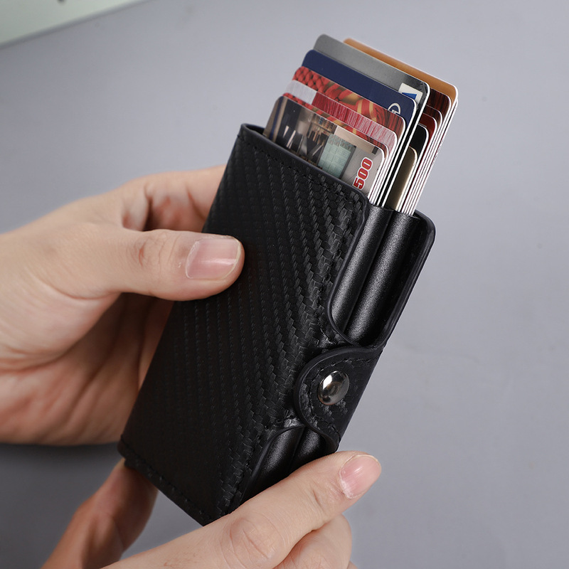 亚马逊热销RFID防盗刷卡包双铝盒自动弹卡信用卡盒多功能卡夹跨境|undefined