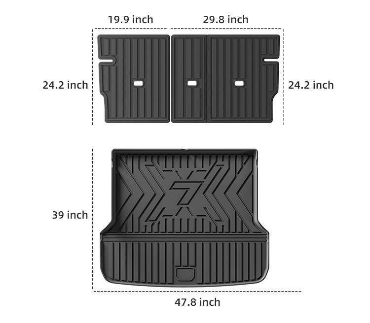 Suitable for 24-25 Zeekr 7X Right-Hand Drive Cars, Tpe Floor Mats, Trunk Mat, Cross-Border
