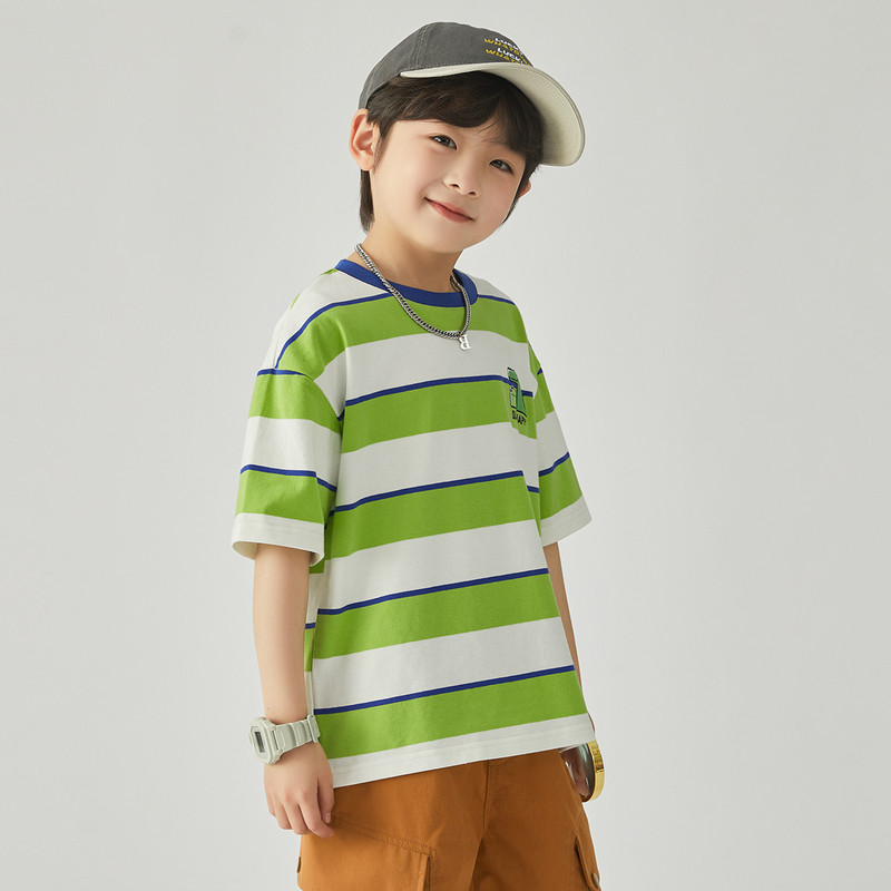 【Tシャツコレクション】Duojia ボーイズ Tシャツ 2025 夏 ストレッチ アイスコットン 半袖 子供用 柔らかい肌に優しいトップス|undefined