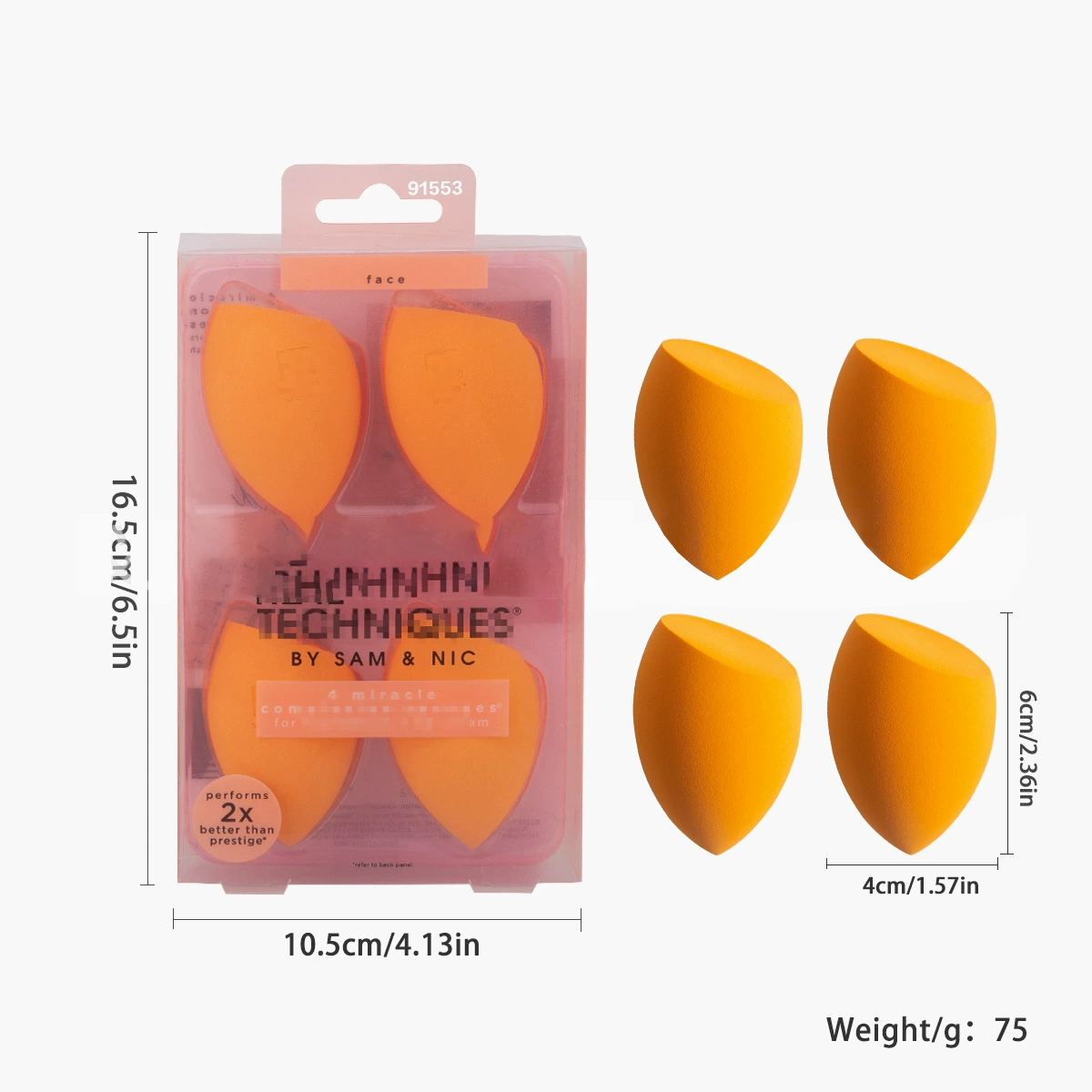 Makeup Brush and Cosmetic Sponge Set, Face & Blush Tools, Full Multi-Color Kit