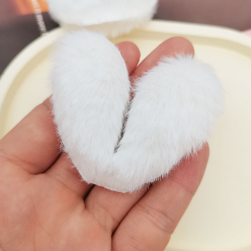 新しいかわいい V 字型両面ぬいぐるみウサギの耳アクセサリー DIY 人形ヘッドバンド装飾衣類生地アクセサリー材料