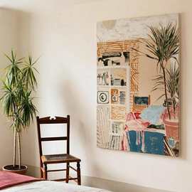 现代风景高级感艺术大幅客厅装饰画进门玄关挂画竖版沙发墙壁挂画