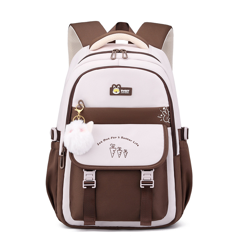 Mochila escolar de estudiantes de secundaria nueva hermosa mochila de chicas de viento para salir, mochila infantil de moda simple.