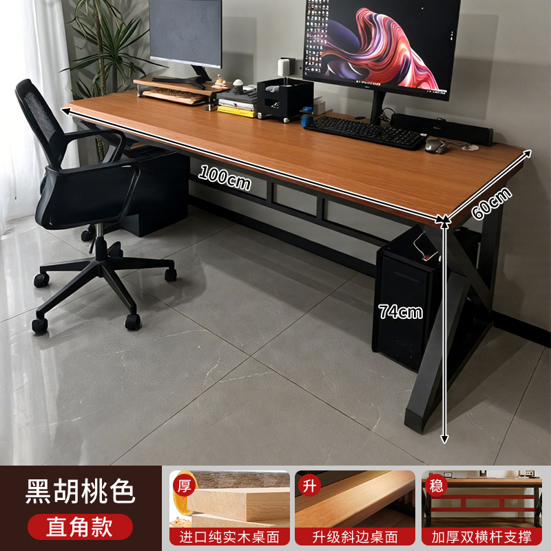 Escritorio de computadora para dos personas escritorio de madera maciza dormitorio escritorio de oficina para adultos escritorio de tablero grande simple escritorio