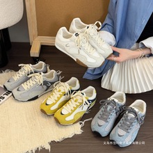 明星同款2025夏季新款轻便渔网德训鞋女百搭软底休闲拼色显瘦