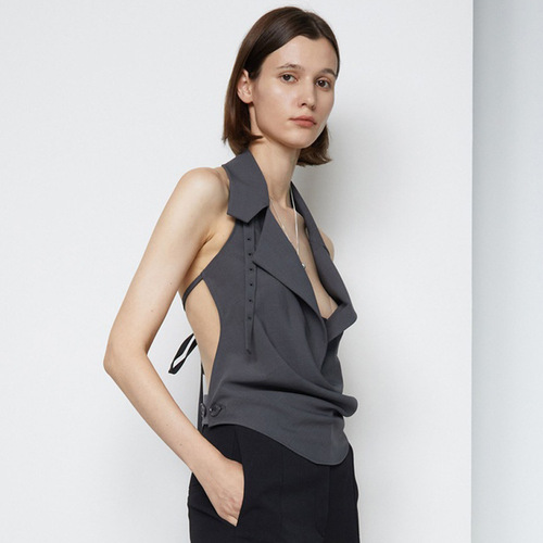 LOW CLAS**C Vest Suspender Women's 2024 Summer New Korean Niche Sexy Backless Bottoming Sleeveless