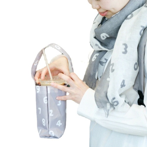 Japanese trendy digital waterproof cup bag, glass cup, thermos cup cover, portable small bag, portable umbrella bag