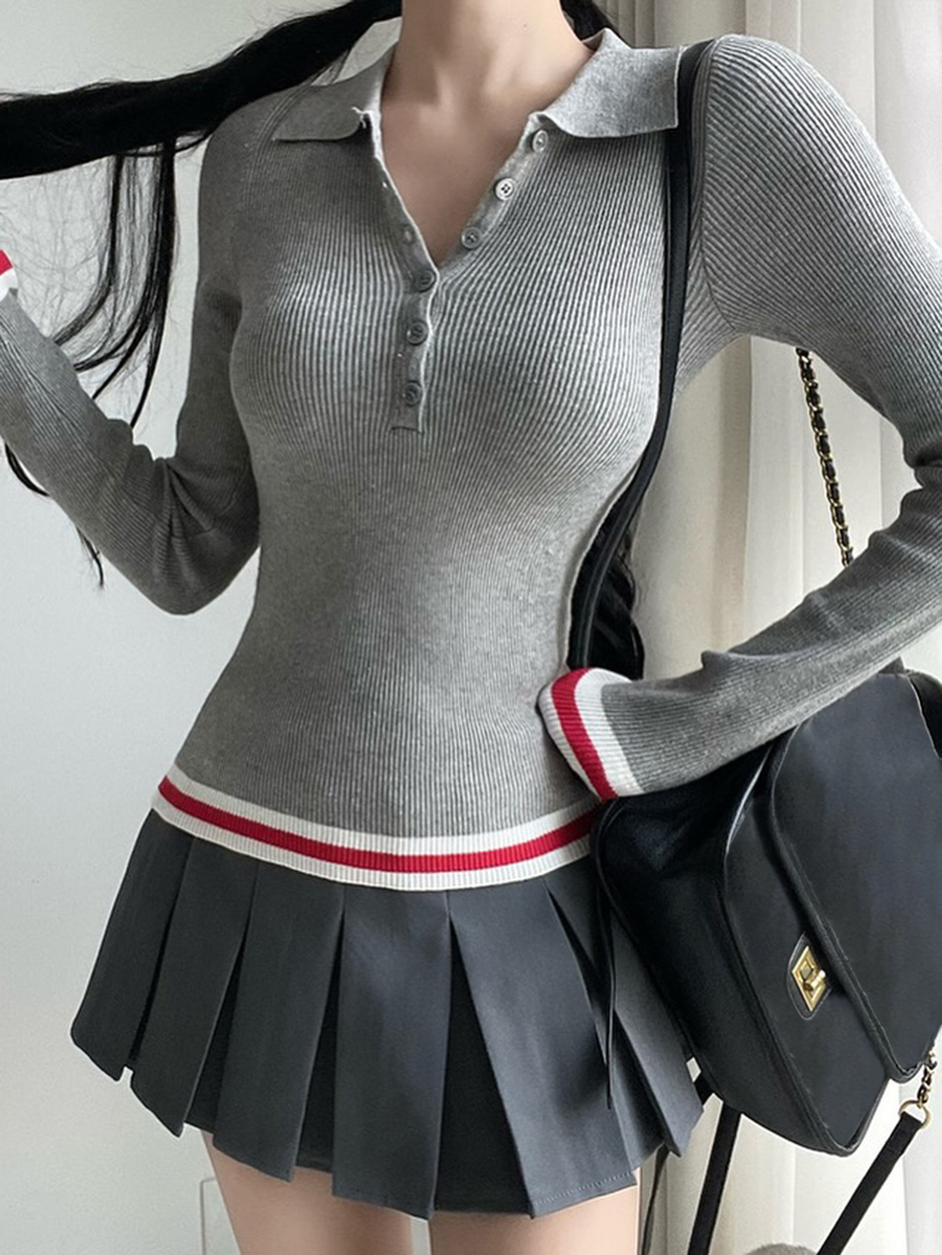 Kaikuo2025 otoño y invierno cross-border europeas y estadounidenses ropa de mujer polo cuello botón temperamento delgado japonesas y coreanas camisas de lana casuales mujeres