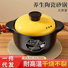 砂锅炖锅家用燃气耐高温陶瓷煲汤锅干烧不裂煤气灶专用汤好看沙锅