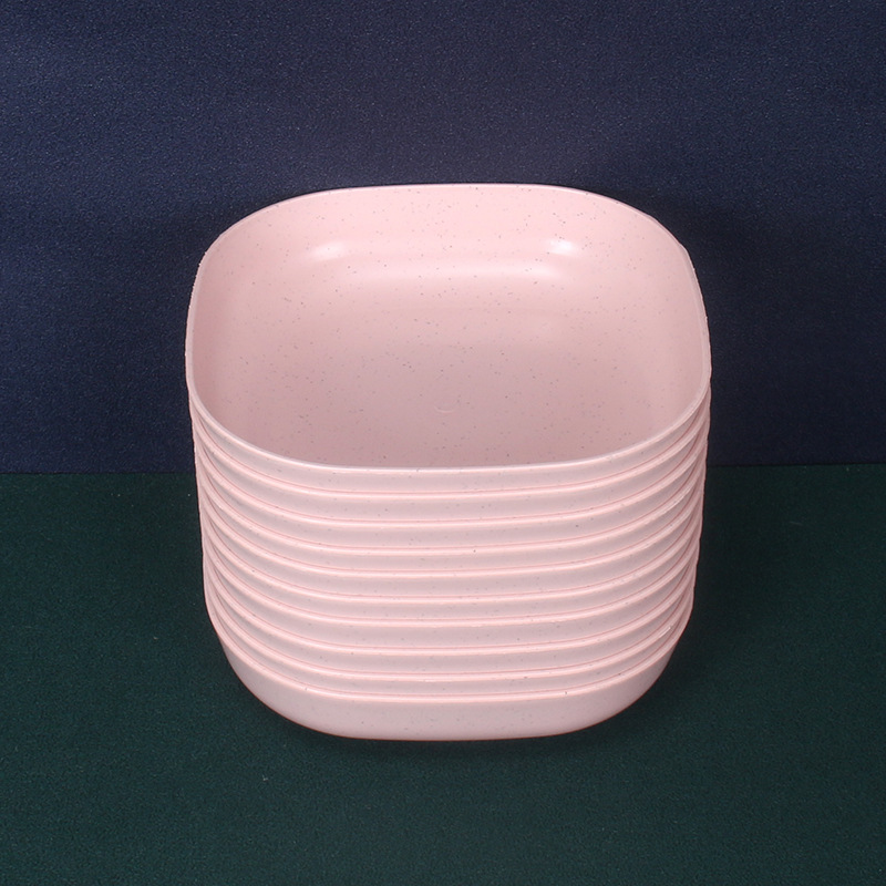Plato Cuadrado Hondo para Huesos de 15 cm Set de 10 de Paja de Trigo y PP, Apto para Microondas, para Restaurante image 15