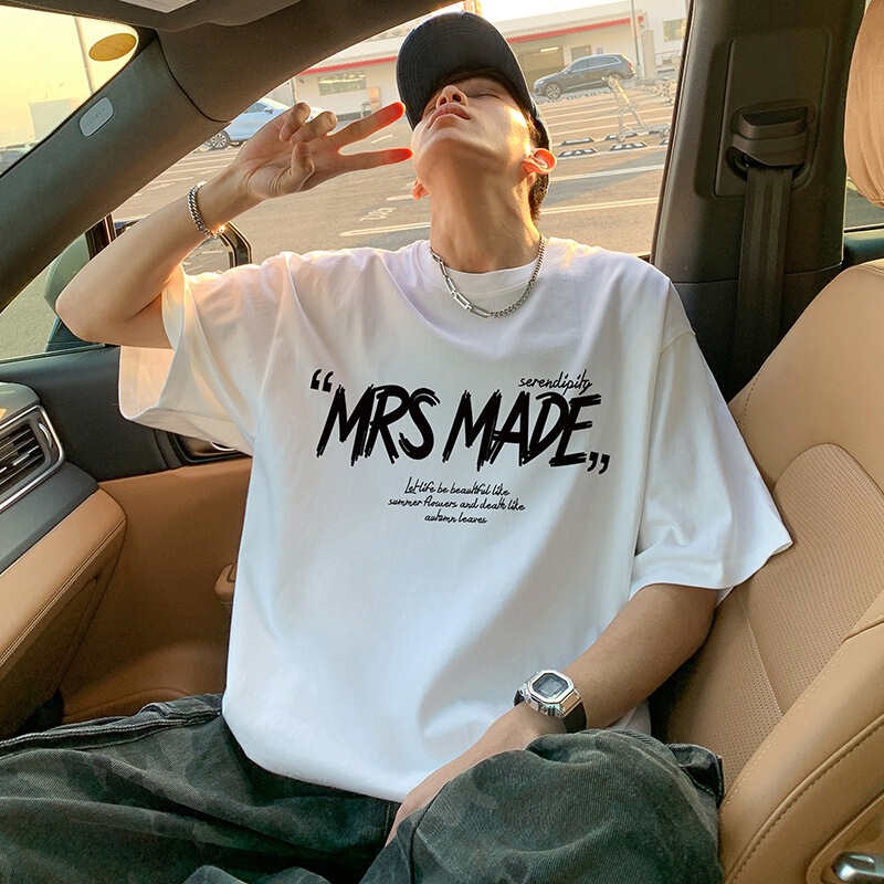 Short-sleeved T-shirt Men's Summer New Loose Casual Round Neck Top oversize Heavy Cotton Sports T-shirt