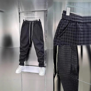 2025 Spring New Fashion Trend Plaid Casual Pants Versatile Lazy Style Loose Straight Unisex
