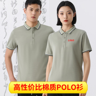 High-End Textured Polo Shirt with Custom Printed Embroider Logo Corporate Ice Silk Workwear Short-Sleeved T-Shirt Lapel Workwear