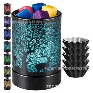 Cross-Border American wrought iron deer fire-free essential oil plug-in wax lamp LED colorful aromatherapy lamp home decoration night light