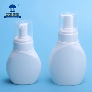 新潮塑胶护肤包材 水滴形印刷面泡泡瓶PE瓶套装 源头厂家支持定制