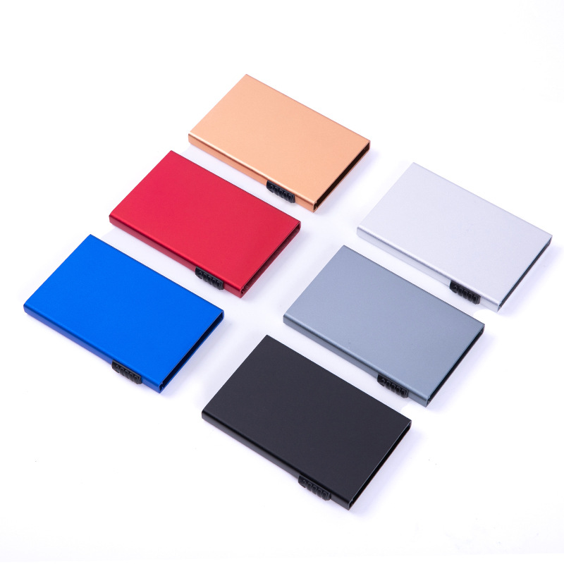 Desgaussing de fábrica caja de tarjeta bancaria bolsa de tarjeta de metal automático pop-up Tarjeta de tarjeta antirrobo bolsa de aleación de aluminio